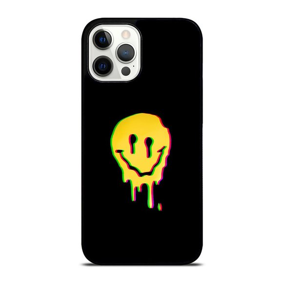 Melting Smiley Face Glitch Aesthetic Trippy Pscyhedelic iPhone Case - Picture 1 of 1